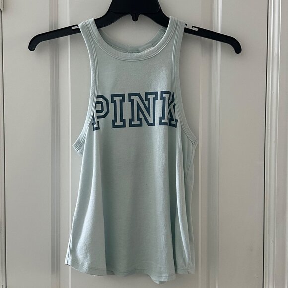 Victorias Secret Pink Light Blue Tank Top With Open Back Design XS Cotton/Polyes - Picture 1 of 6